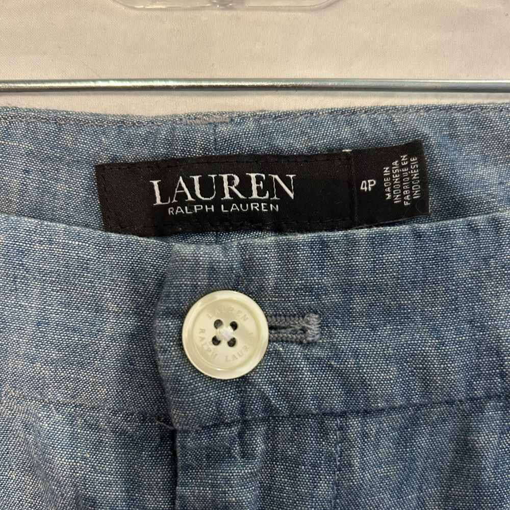 Ralph Lauren Pleated Chambray Wide Leg Pants - Picture 10 of 12